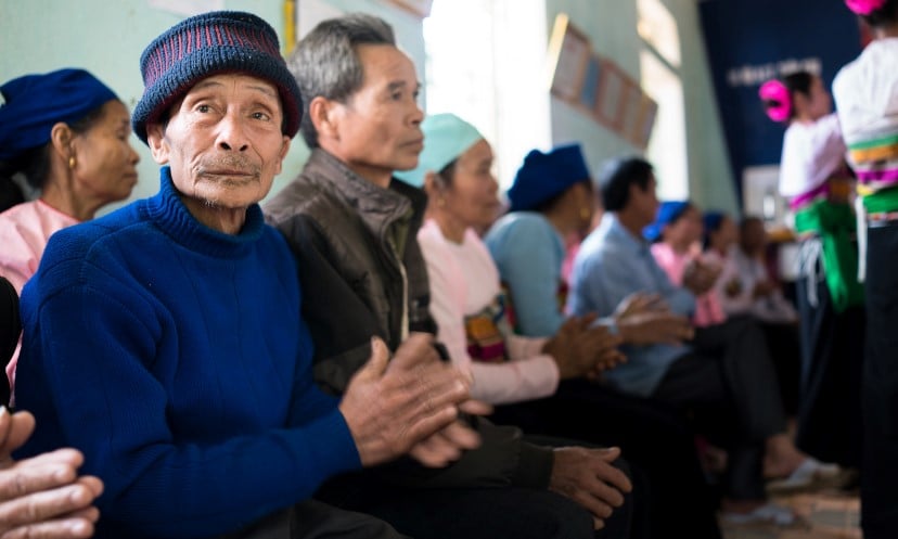 An Inter-generational Self-help Club monthly meeting in Chu village, Thanh Hoa province, Vietnam. 